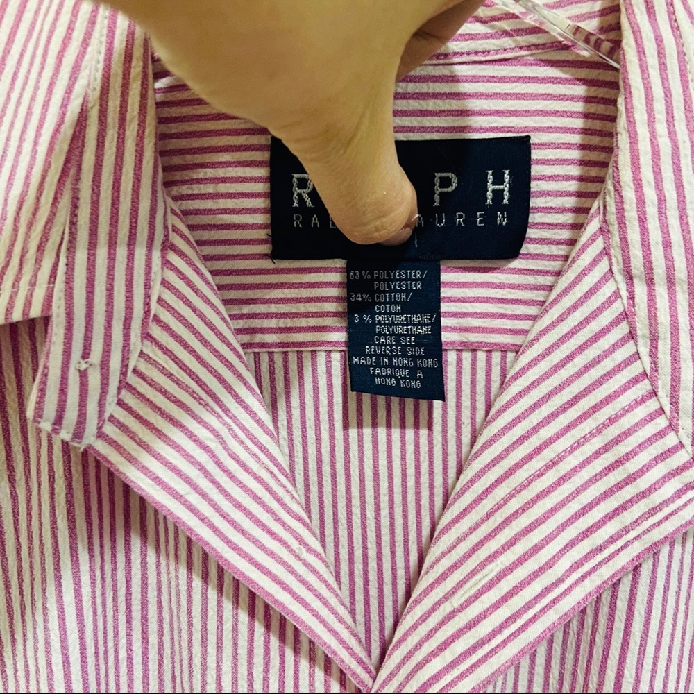 Ralph Lauren Pink and White Striped Button-Down Shirt - Picture 5 of 5